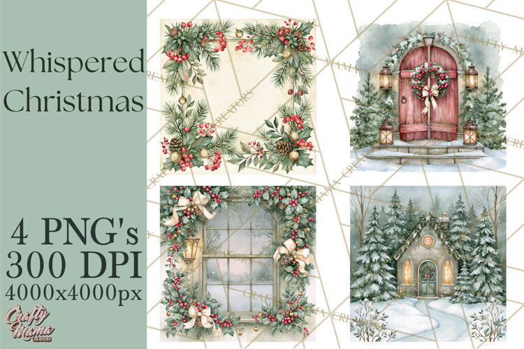 Christmas Watercolor Backgrounds PNG