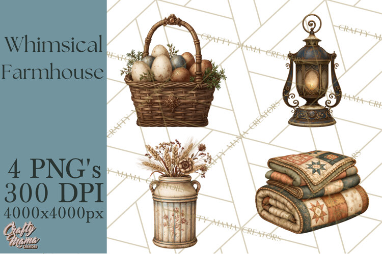 Whimsical Farmhouse Furniture Clipart PNG