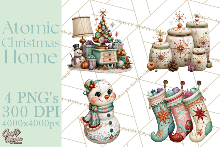 Atomic Christmas Home PNG Clipart