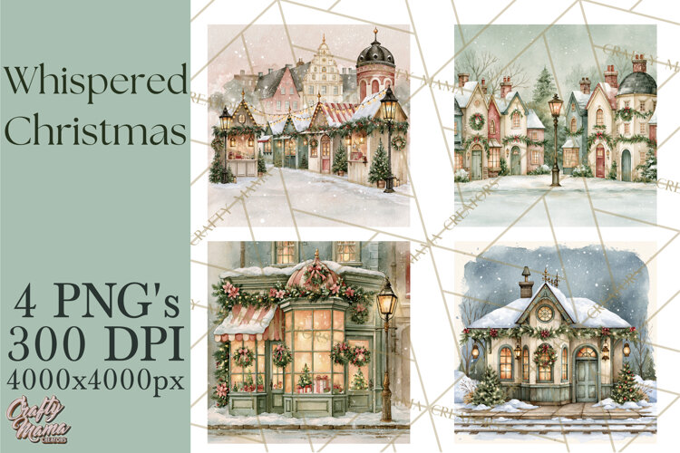 Christmas Watercolor Backgrounds PNG example image 1