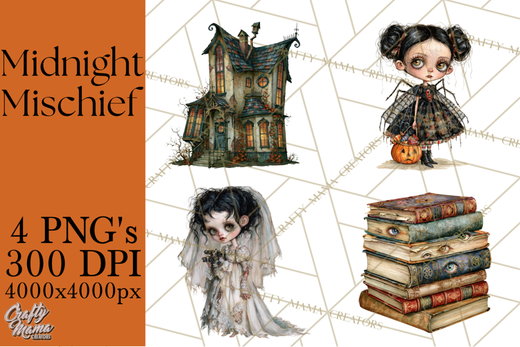 Spooky Kids PNG, Vintage Halloween Clipart