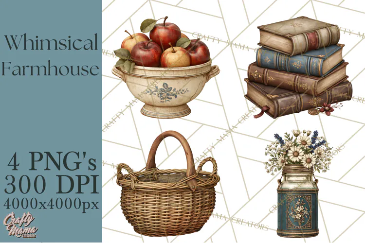 Whimsical Farmhouse Furniture Clipart PNG
