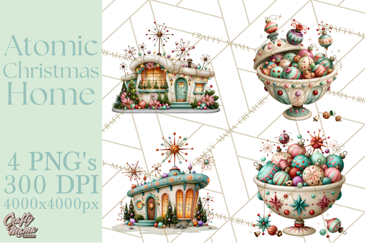 Atomic Christmas Home PNG Clipart