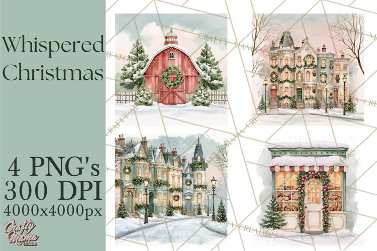 Christmas Watercolor Backgrounds PNG