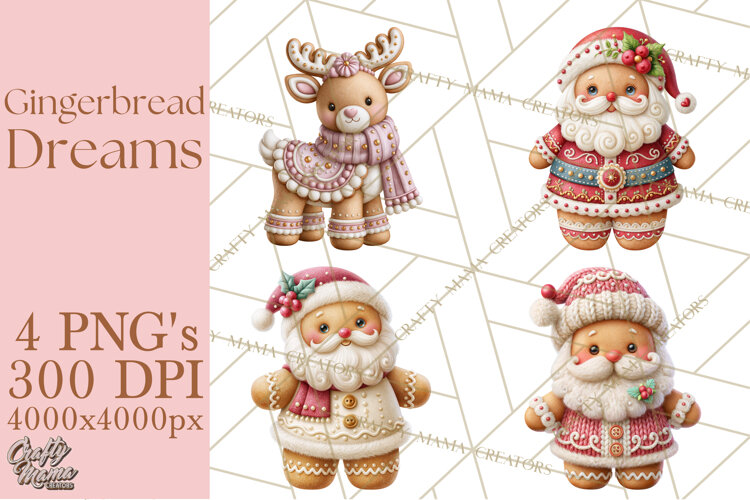 Gingerbread Christmas Clipart PNG example image 1