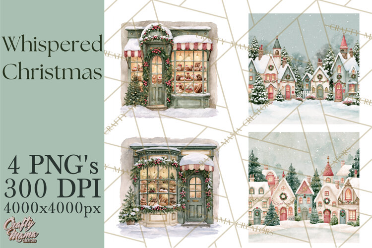 Christmas Watercolor Backgrounds PNG example image 1
