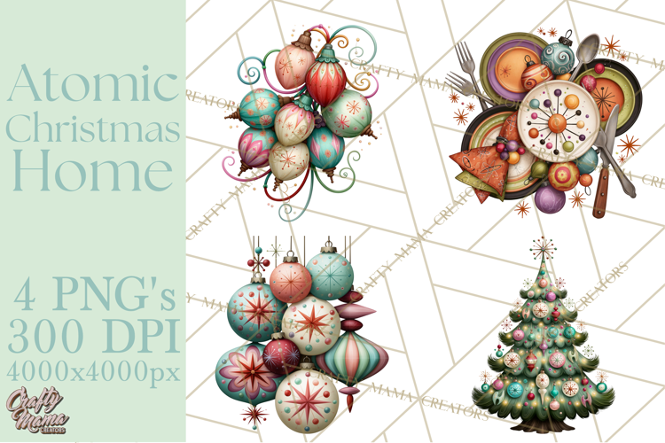 Atomic Christmas Home PNG Clipart