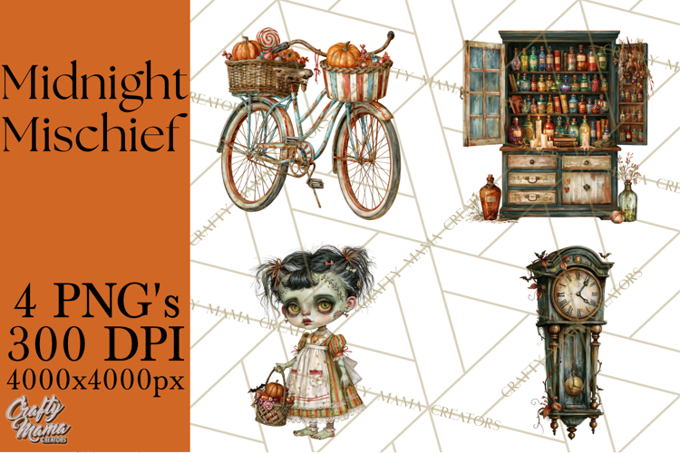 Spooky Kids PNG, Vintage Halloween Clipart