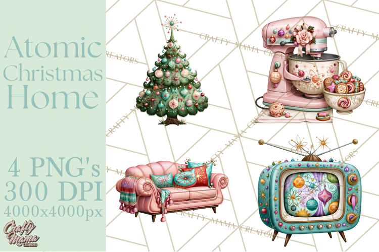 Atomic Christmas Home PNG Clipart