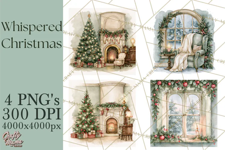 Christmas Watercolor Backgrounds PNG