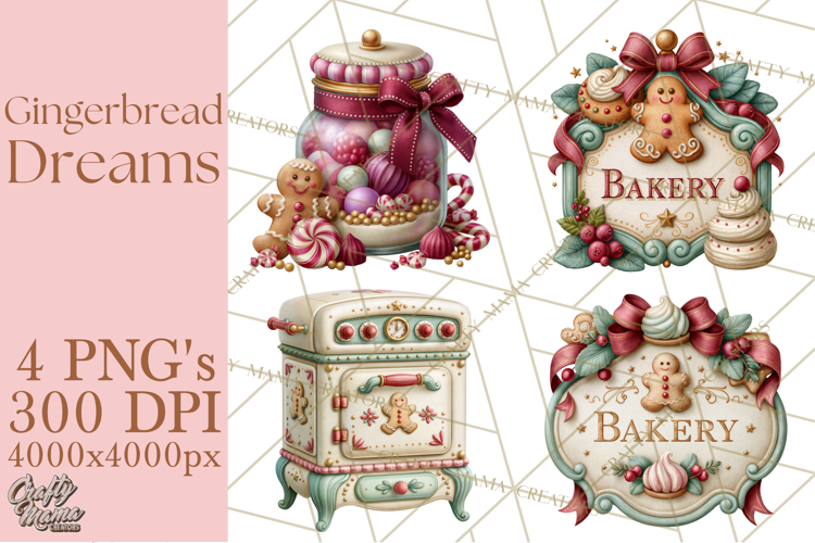 Gingerbread Christmas Clipart PNG