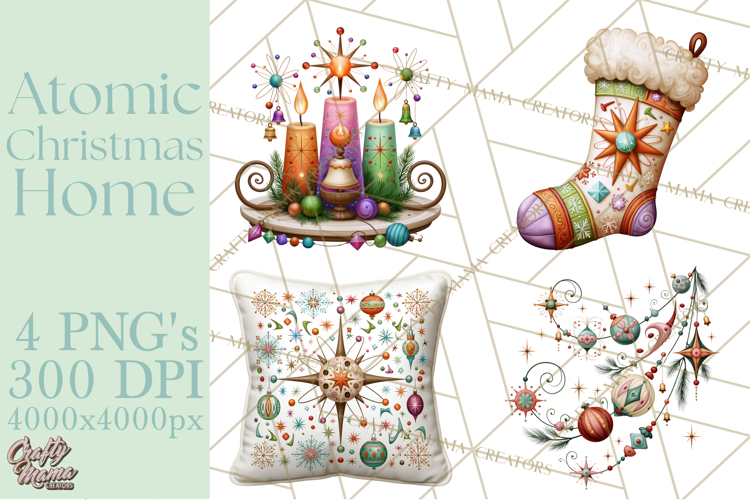 Atomic Christmas Home PNG Clipart