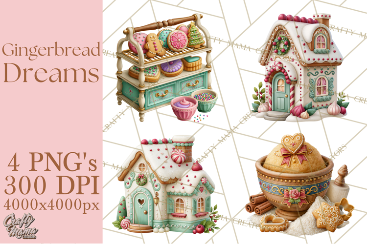 Gingerbread Christmas Clipart PNG