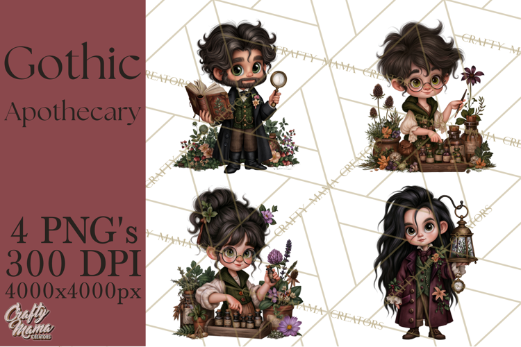 Gothic Apothecary Clipart PNG, Halloween Potions