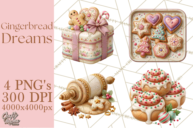 Gingerbread Christmas Clipart PNG