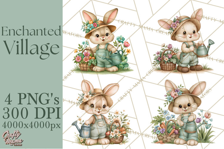 Enchanted Village Clipart PNG, Cozy Cottage Town example image 1