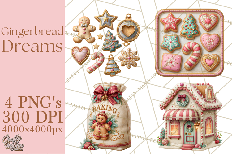 Gingerbread Christmas Clipart PNG