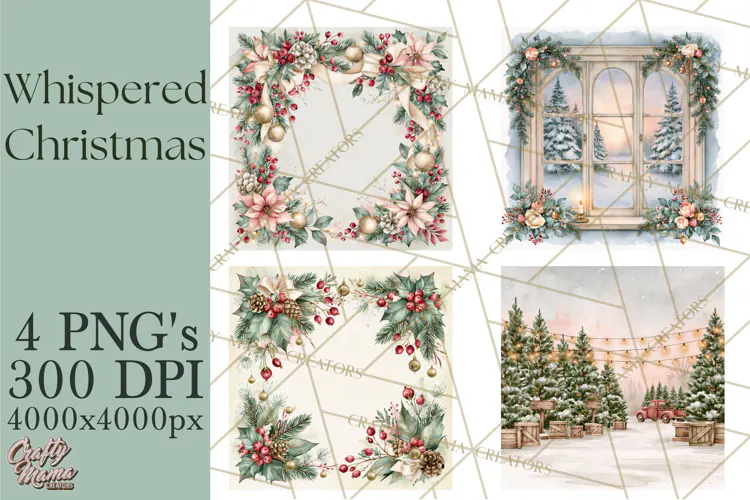 Christmas Watercolor Backgrounds PNG