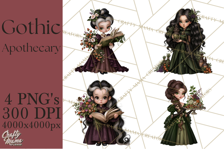 Gothic Apothecary Clipart PNG, Halloween Potions