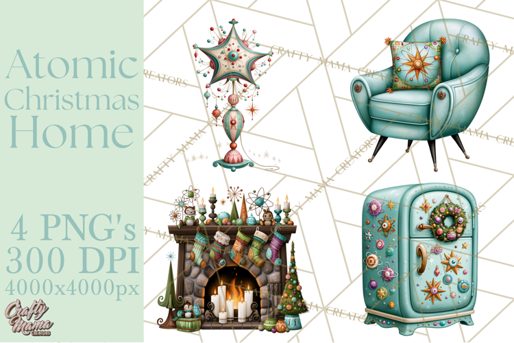Atomic Christmas Home PNG Clipart