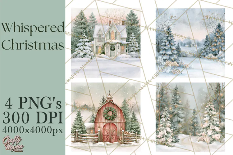 Christmas Watercolor Backgrounds PNG
