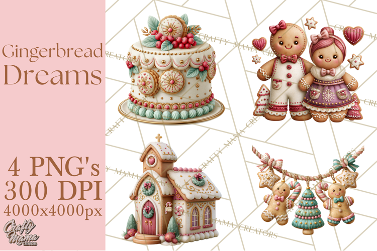 Gingerbread Christmas Clipart PNG
