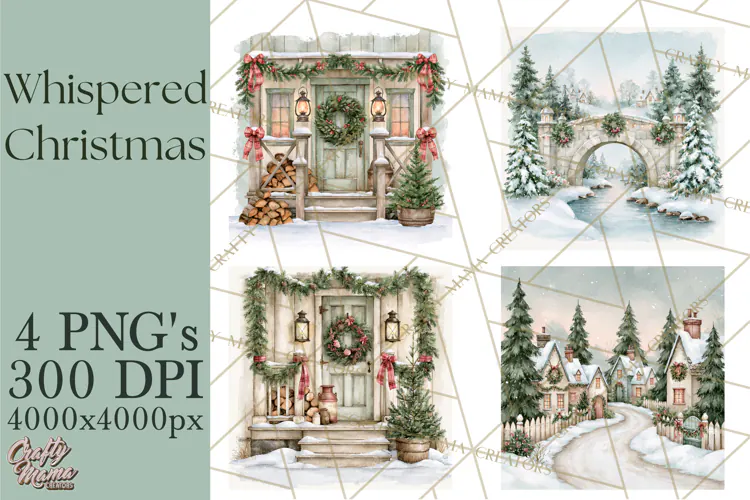 Christmas Watercolor Backgrounds PNG