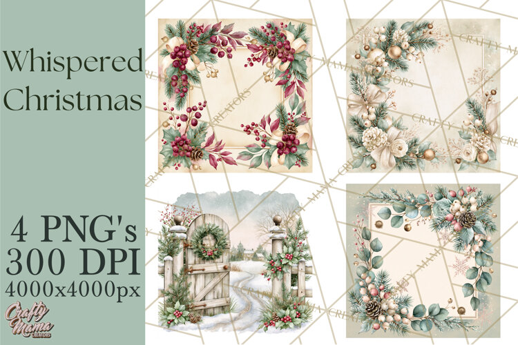 Christmas Watercolor Backgrounds PNG example image 1