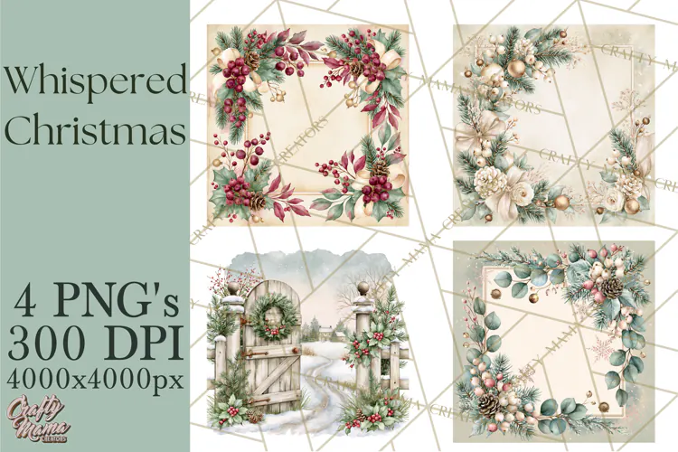 Christmas Watercolor Backgrounds PNG