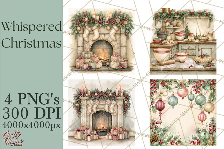 Christmas Watercolor Backgrounds PNG
