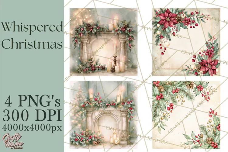Christmas Watercolor Backgrounds PNG