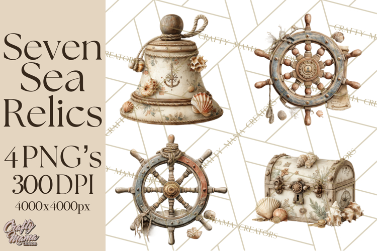 Rustic Nautical Lost Treasure Pirate Clipart PNG