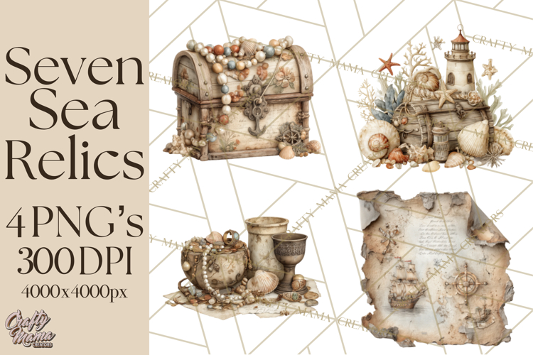 Rustic Nautical Lost Treasure Pirate Clipart PNG