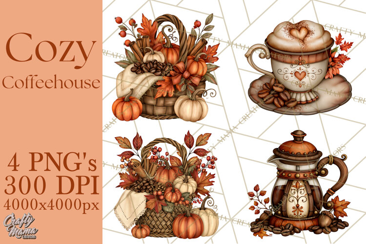 Cozy Fall Coffeehouse PNG Clipart example image 1
