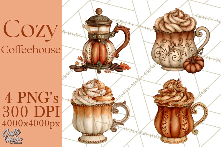 Cozy Fall Coffeehouse PNG Clipart