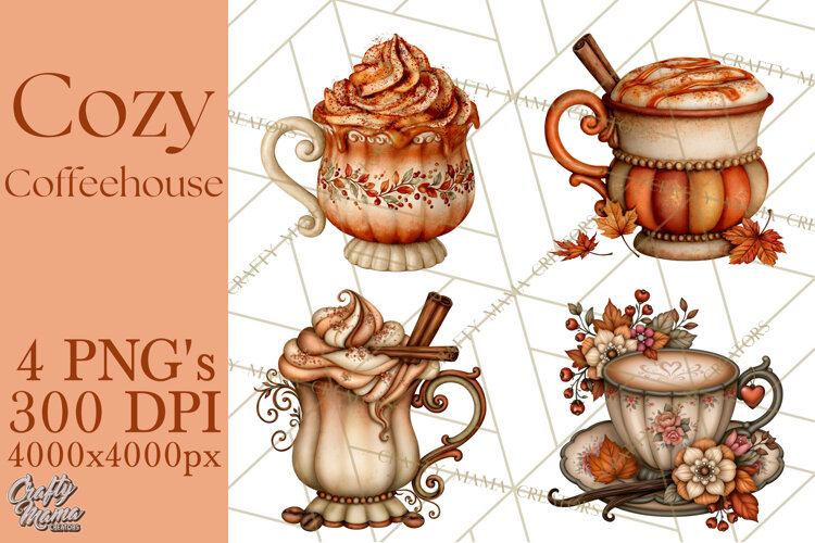 Cozy Fall Coffeehouse PNG Clipart example image 1