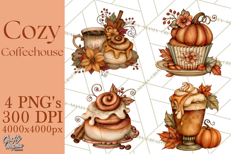 Cozy Fall Coffeehouse PNG Clipart