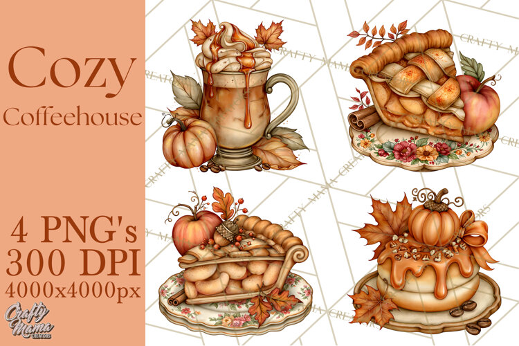 Cozy Fall Coffeehouse PNG Clipart example image 1