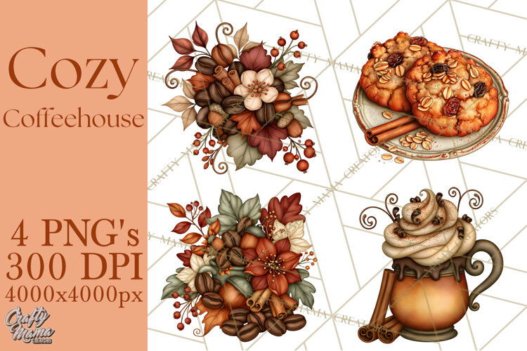 Cozy Fall Coffeehouse PNG Clipart example image 1