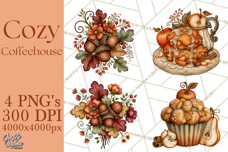 Cozy Fall Coffeehouse PNG Clipart