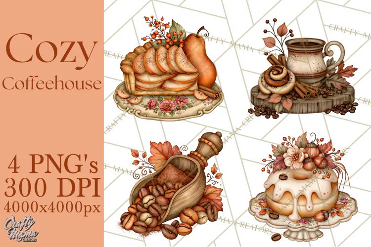 Cozy Fall Coffeehouse PNG Clipart