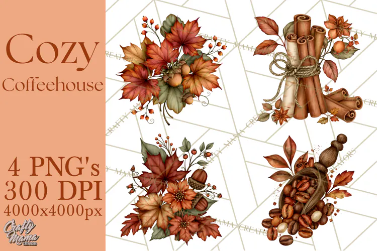 Cozy Fall Coffeehouse PNG Clipart