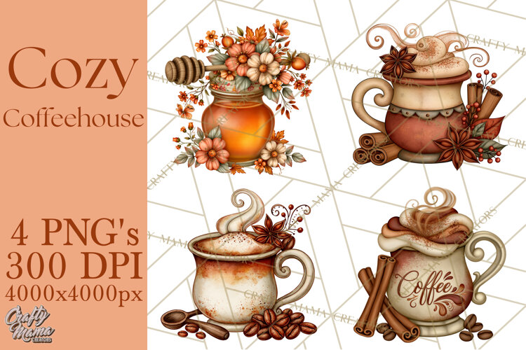 Cozy Fall Coffeehouse PNG Clipart example image 1