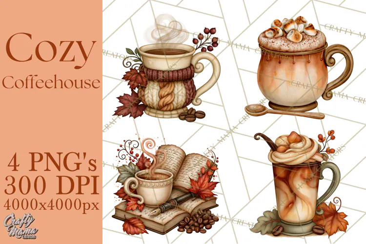 Cozy Fall Coffeehouse PNG Clipart