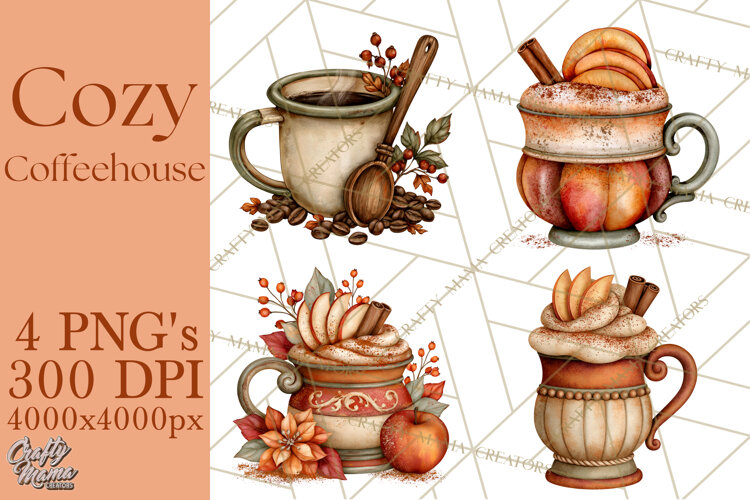 Cozy Fall Coffeehouse PNG Clipart example image 1