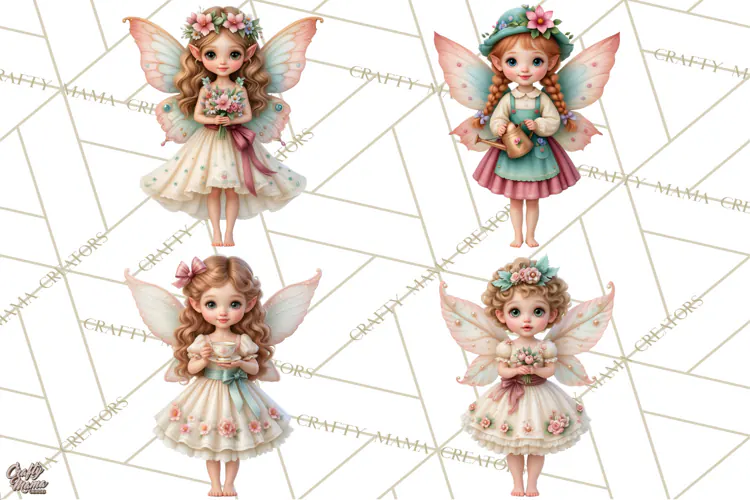 Fairy Garden Clipart, Whimsical Fairy Hollow PNG, Mushroom