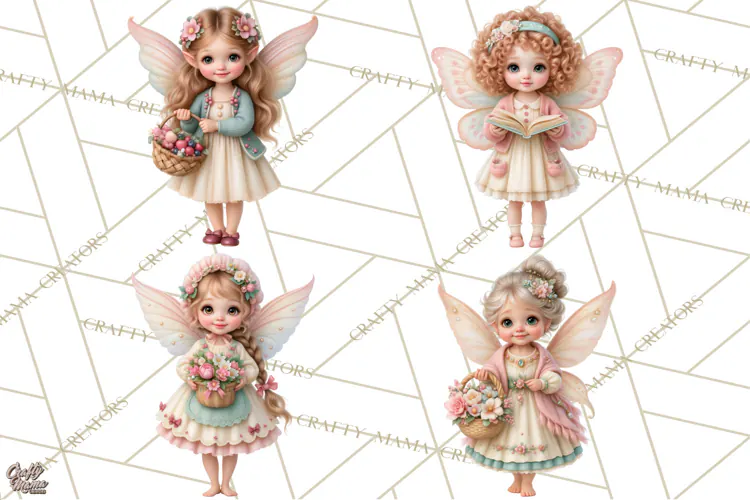 Fairy Garden Clipart, Whimsical Fairy Hollow PNG, Mushroom