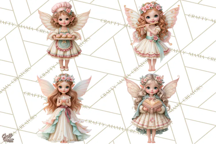 Fairy Garden Clipart, Whimsical Fairy Hollow PNG, Mushroom