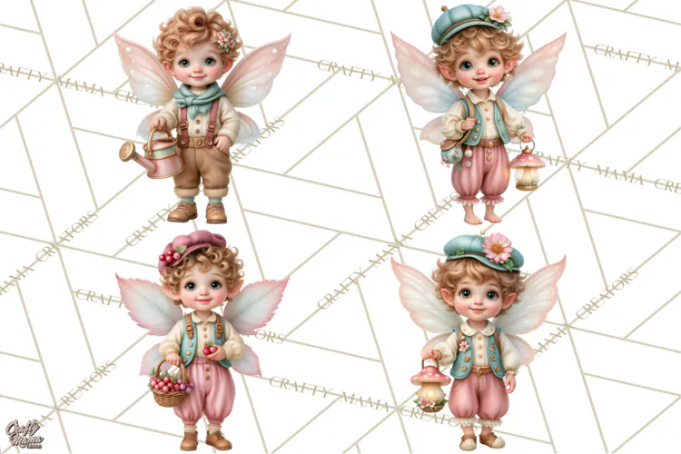 Fairy Garden Clipart, Whimsical Fairy Hollow PNG, Mushroom