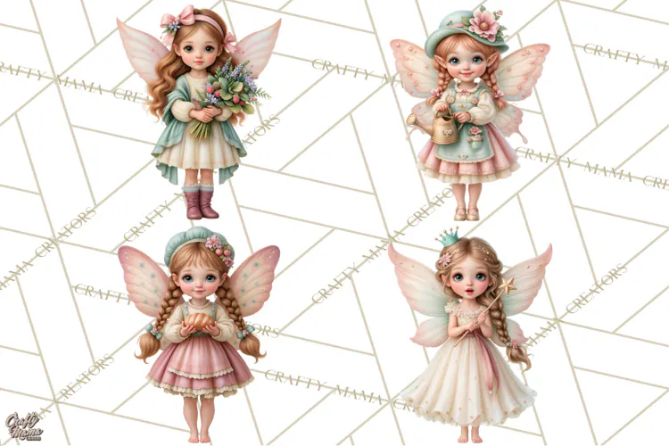 Fairy Garden Clipart, Whimsical Fairy Hollow PNG, Mushroom